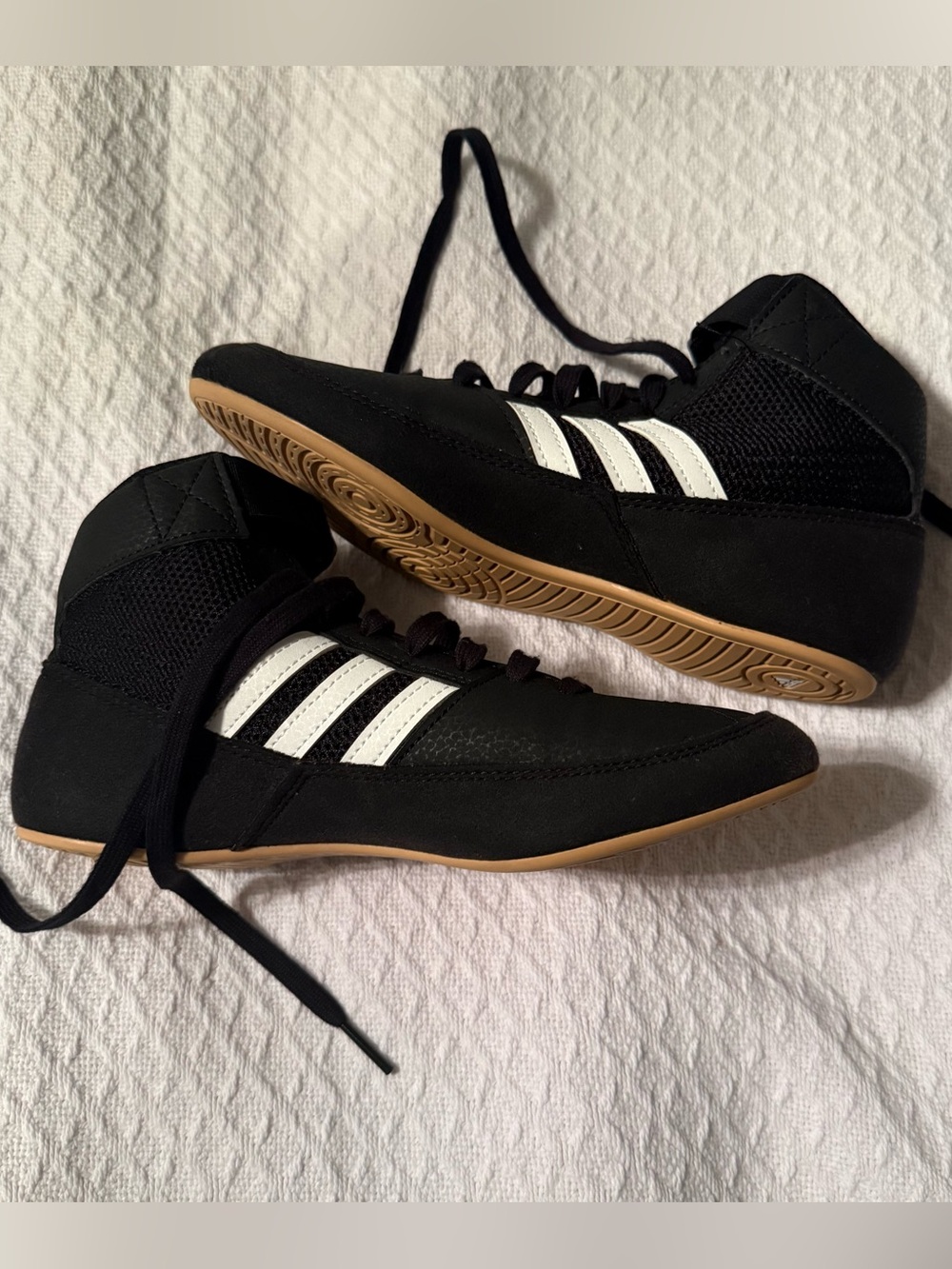 Adidas HVC 2 black & white wrestling shoes